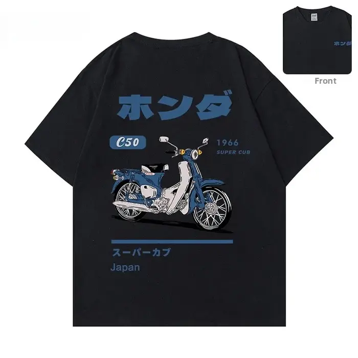 Mode T-Shirt ample rétro été dessin animé voiture impression unisexe à manches courtes col rond Coup