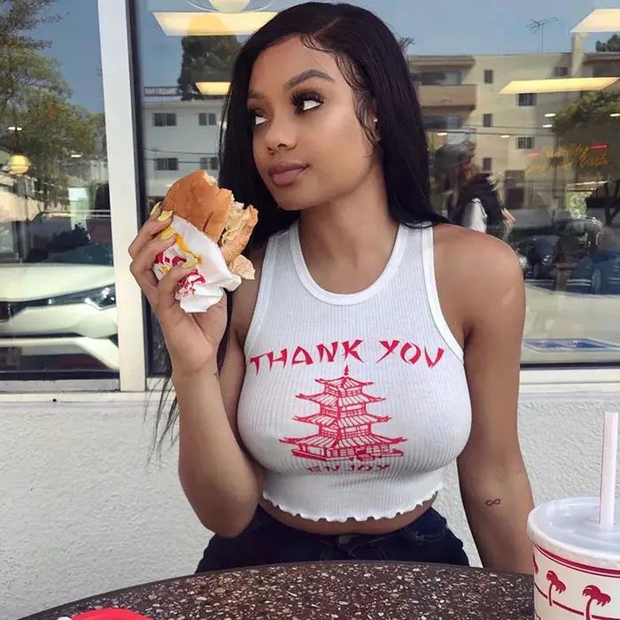 Tricot imprimé col rond épaules dénudées débardeur 2025 été femmes décontracté mince Streetwear haut court femme