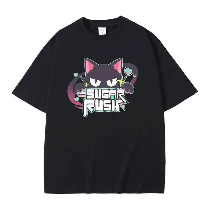 T-shirt bleu de style Anime Archive, Sugar Rush, drôle, pour hommes et femmes, Streetwear, unisexe,