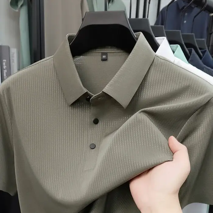 Polo texturé en maille pour hommes
