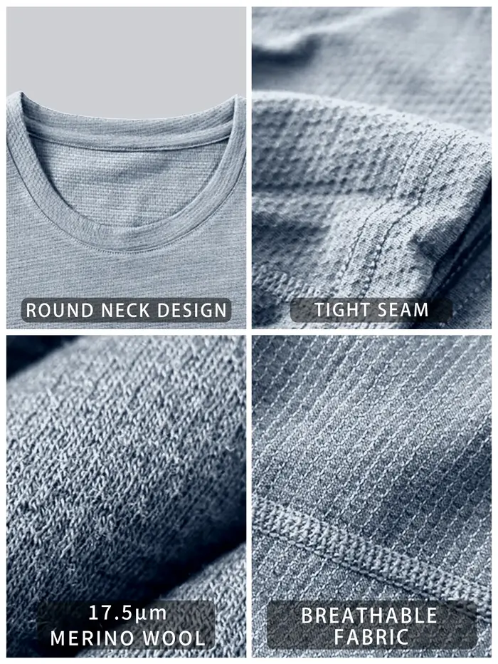 T-shirt d'extérieur en laine mérinos pour hommes
