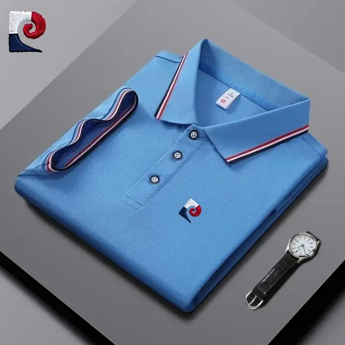 Polo d'été avec logo brodé de haute qualité pour hommes