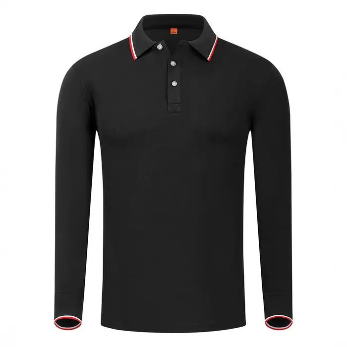 Nouveau Polo à manches longues T-Shirt Logo brodé col rabattu vêtements de travail uniforme de groupe personnalisé activité publicité S...