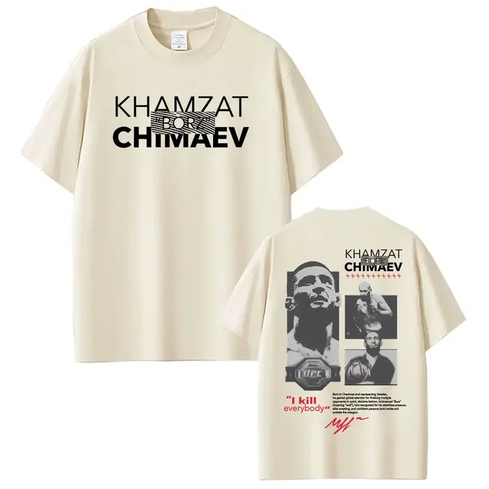 T-shirt à logo Khamzat Chimaev « borz » pour hommes et femmes