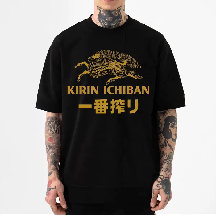 Kirin Ichiban – T-shirt de style japonais pour hommes et femmes, vêtements d'été en coton, mode Hara