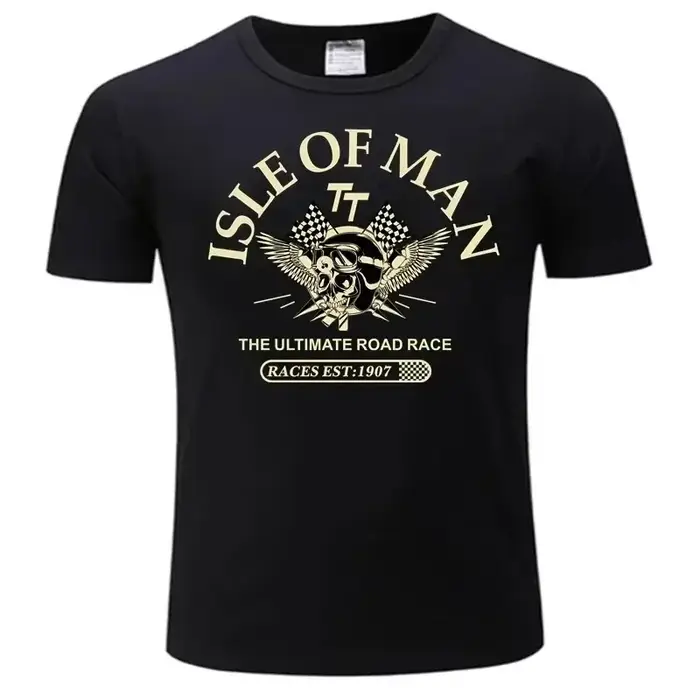 T-shirt pour hommes Isle of Man TT Races Skull Helmet