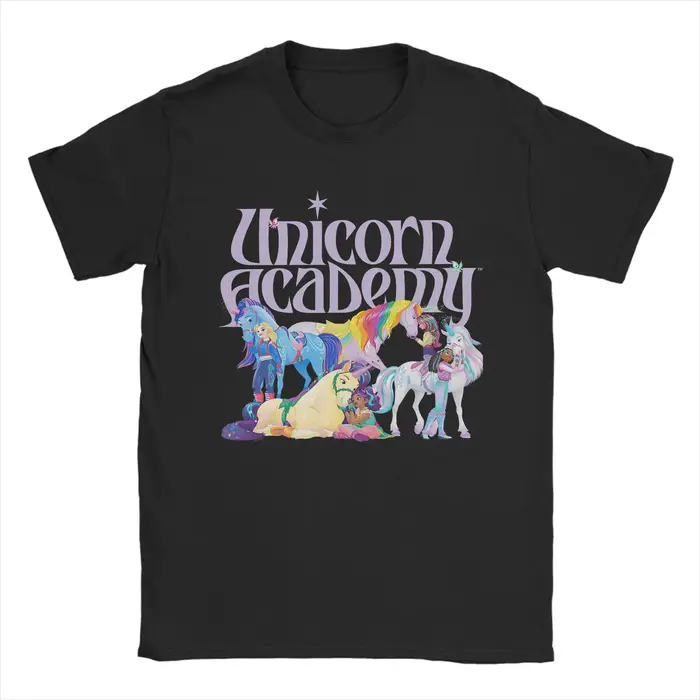 Unicorn Academy Riders T-shirt d'été 100% coton pour hommes