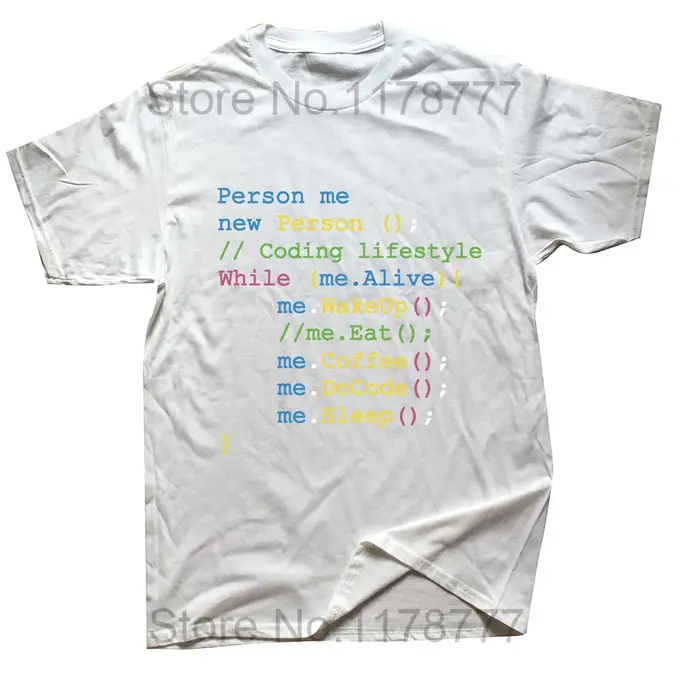 T-shirt unisexe à manches courtes et col rond, 100% coton, décontracté, drôle, programmeur, code inf