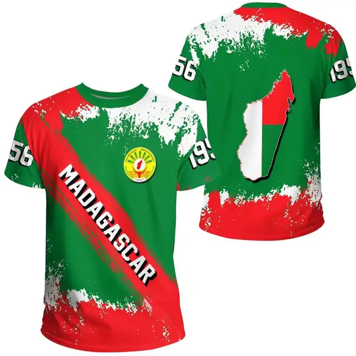 Nouveau drapeau de Madagascar graphique impression 3D T-shirts emblème national