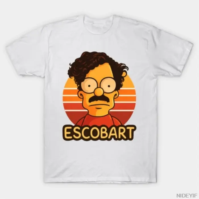 Pablo Escobar bart simpson T-shirt pour hommes femmes 100% coton t-shirts à manches courtes hauts J98