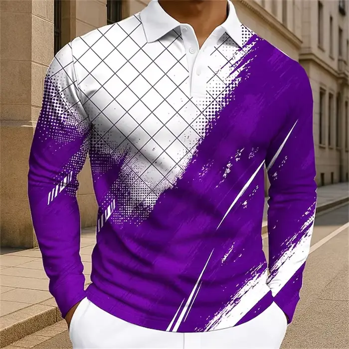 Polo coloré à carreaux pour hommes