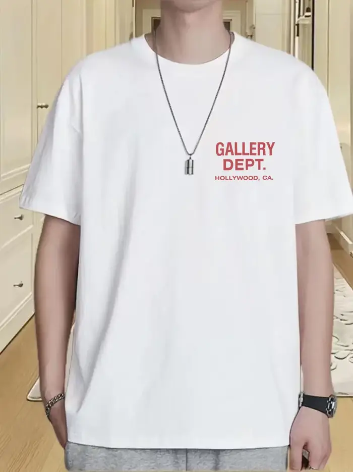 Nouvelle collection pour hommes GALLERY DEPT. T-shirt noir et jaune imprimé HOLLYWOOD CA