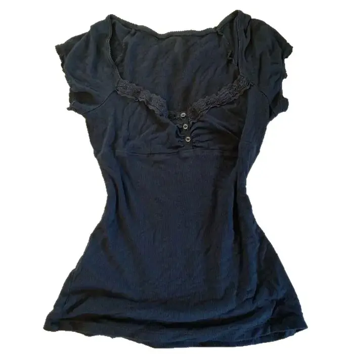 T-shirt vintage slim en dentelle