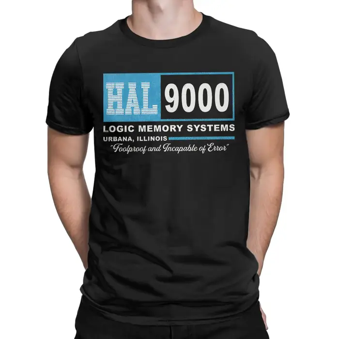 HAL-9000 T-Shirts usés hommes coton génial T-Shirts col rond espace Odyssey t-shirt à manches courte