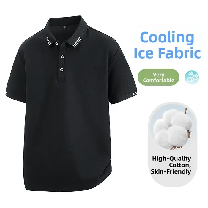 Polo d'affaires à manches courtes pour hommes 95 coton demi