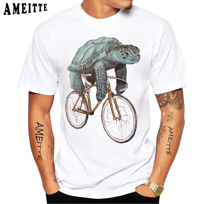 T-shirt rétro Sea Turtle et vélo à vitesses fixes