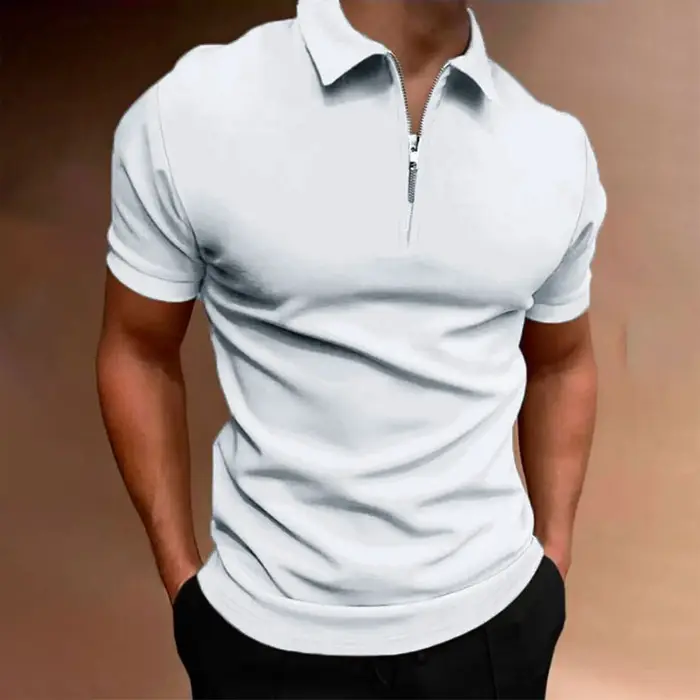 Polo pour hommes, couleur unie