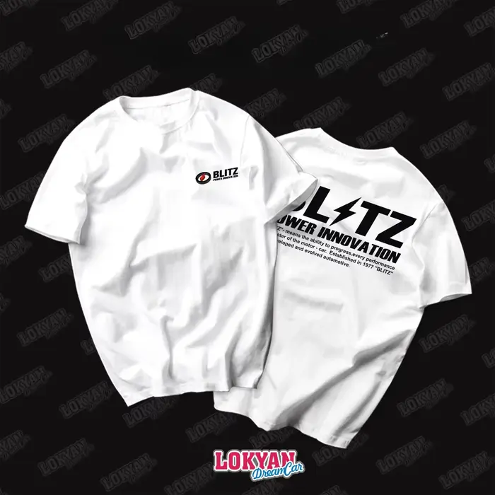 T-shirt BLITZ à manches courtes JDM, imprimé de marque classique de voitures modifiées, motif moto, 