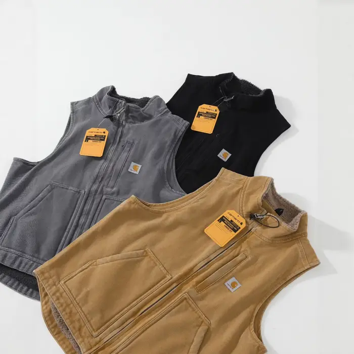 Gilet en velours d'agneau doublé polaire