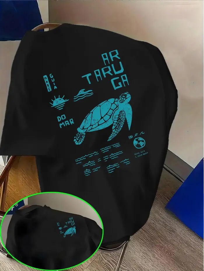 T-shirt graphique vintage tortue de mer pour hommes et femmes, hauts amples à manches courtes d'été,