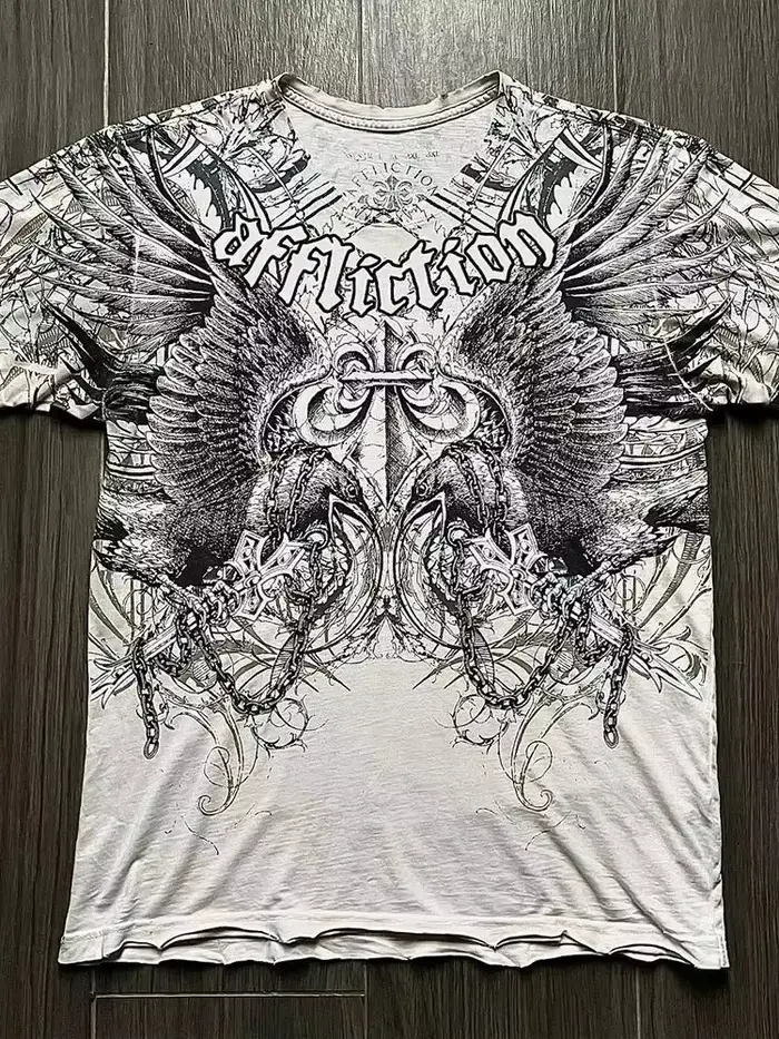 T-shirt surdimensionné pour homme Affliction années 2000