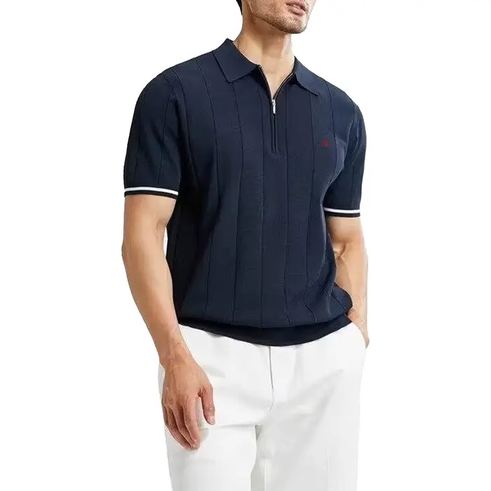 Polo à manches courtes pour homme RHCH avec col demi-zip
