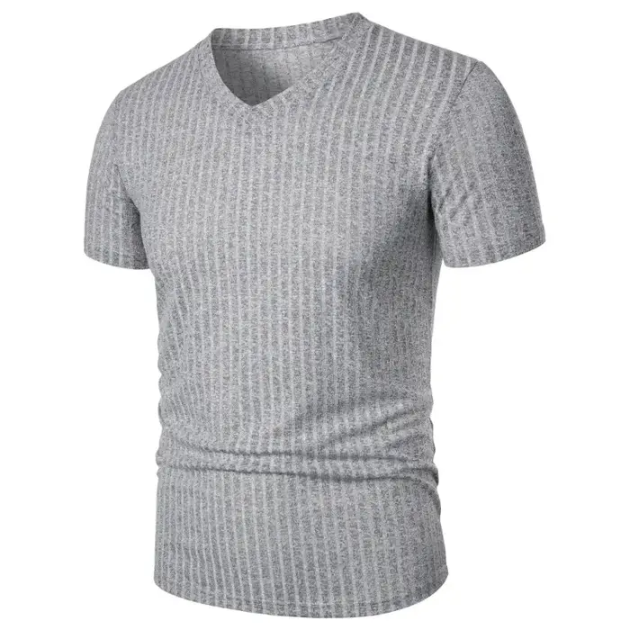 T-shirts musculaires à manches courtes pour hommes, col en V extensible, musculation, Streetwear lég