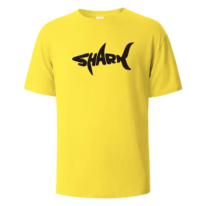 T-Shirt imprimé requin 100% coton, t-shirts d'été pour hommes et femmes, hauts décontractés surdimen