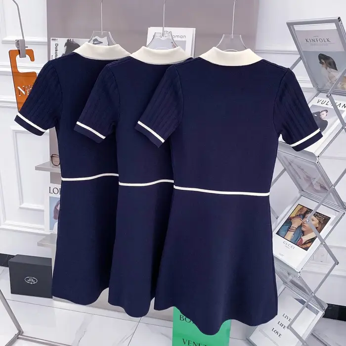 Robe polo à manches courtes pour femmes