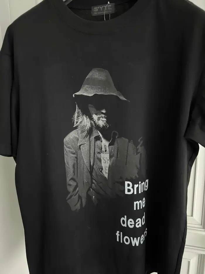 YAMAMOTO T-shirt imprimé noir en pur coton au design original