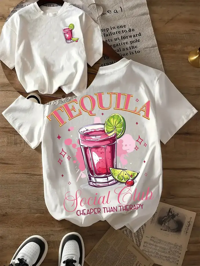 T-shirt graphique Tequila Social Club pour femmes et hommes