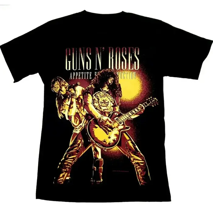 T-shirt à manches courtes Guns N' Roses 2026 pour hommes et femmes, style gangsters européens et amé