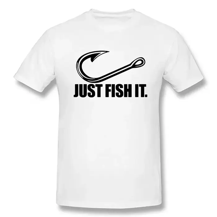 T-shirt d'été amusant pour homme, motif 'Love Fishing', 'Just Fish It', style Hip Hop, en coton, pou