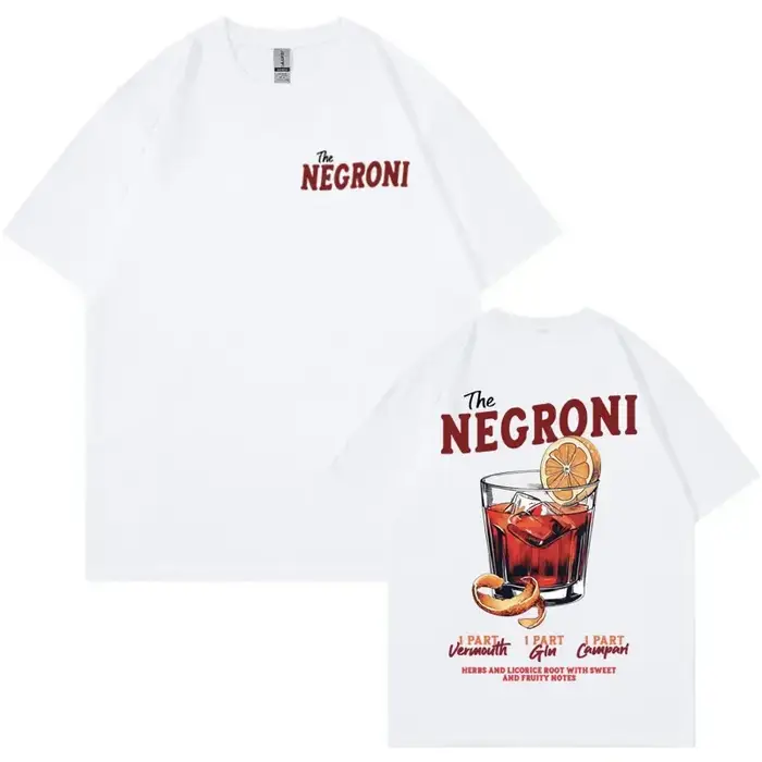 THE NEGRONI unisexe t-shirt drôle Cocktail thème cadeau Meme T-shirts hommes été Pop Art Vintage mode à manches courtes