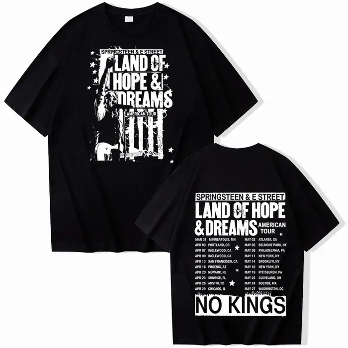 T-shirt Bruce Springsteen And E Street Tour 2026 pour homme et femme, chemise décontractée à manches