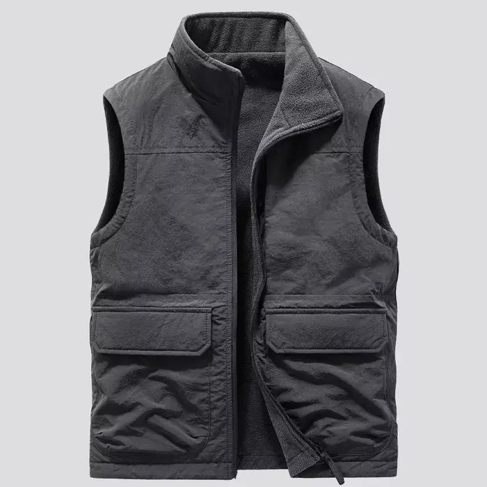 Veste en fibre réversible pour homme, manteau en émail, gilet optique, chaud, sourire, vêtements de 