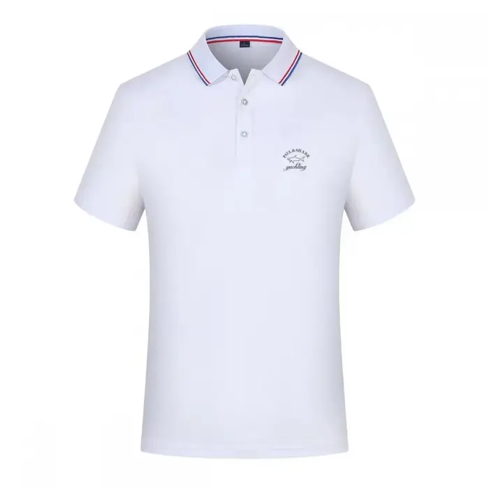 Nouveau Polo Homme 2026 à Séchage Rapide avec Logo Imprimé, Col Côtelé et Bordure Rayée, Coupe Slim,