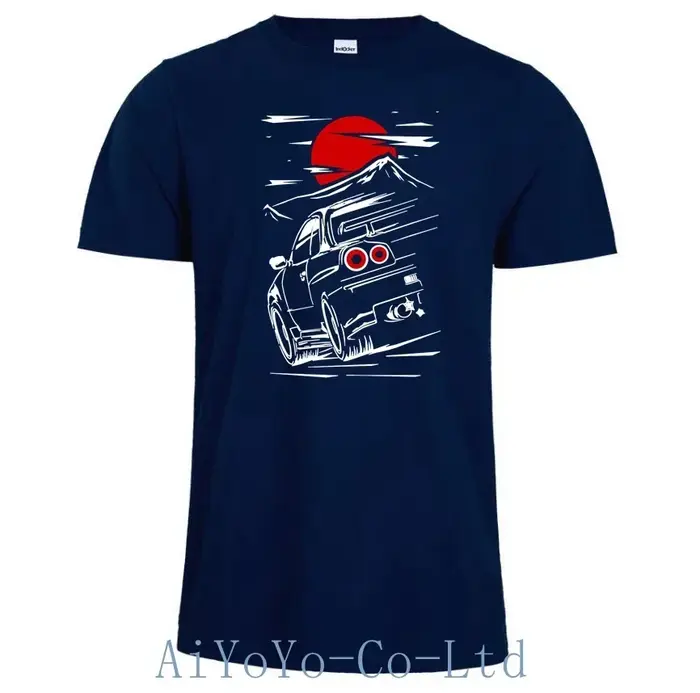 T-shirt japonais Skyline GTR 34 pour homme, 100% coton, Haruna Jdm, Sportcar, Nissan, Fast Car, FF11