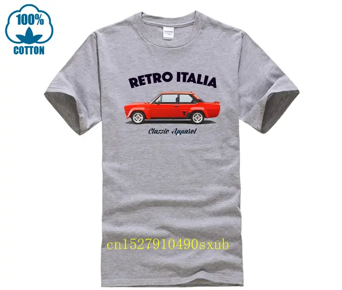 T-shirt FIAT 131 ABARTH STRADALE. RÉTRO ITALIE. VOITURE CLASSIQUE. CHAMPION RALLY