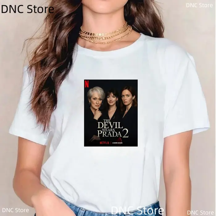 T-Shirt à manches courtes pour femmes, avec impression graphique du film drôle « ​​The Devil Wears P