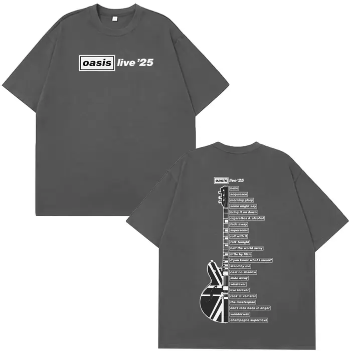 Oasis Live '25 Wembley Tour t-shirt Fan Merch haut d'été hommes surdimensionné Hip-hop mode T-shirts confort