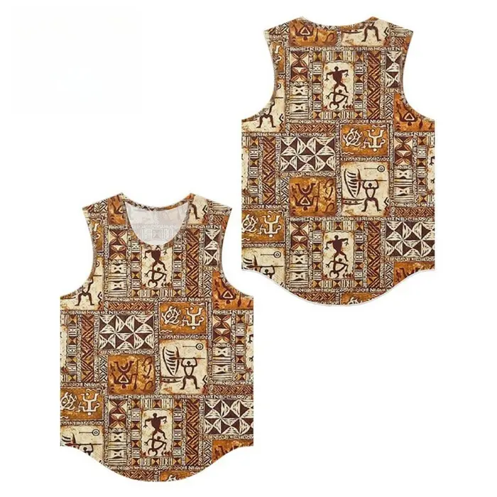Débardeur pour hommes, gilets, imprimé rétro aztèque ancien, ample, Tribal, respirant, vêtements de 