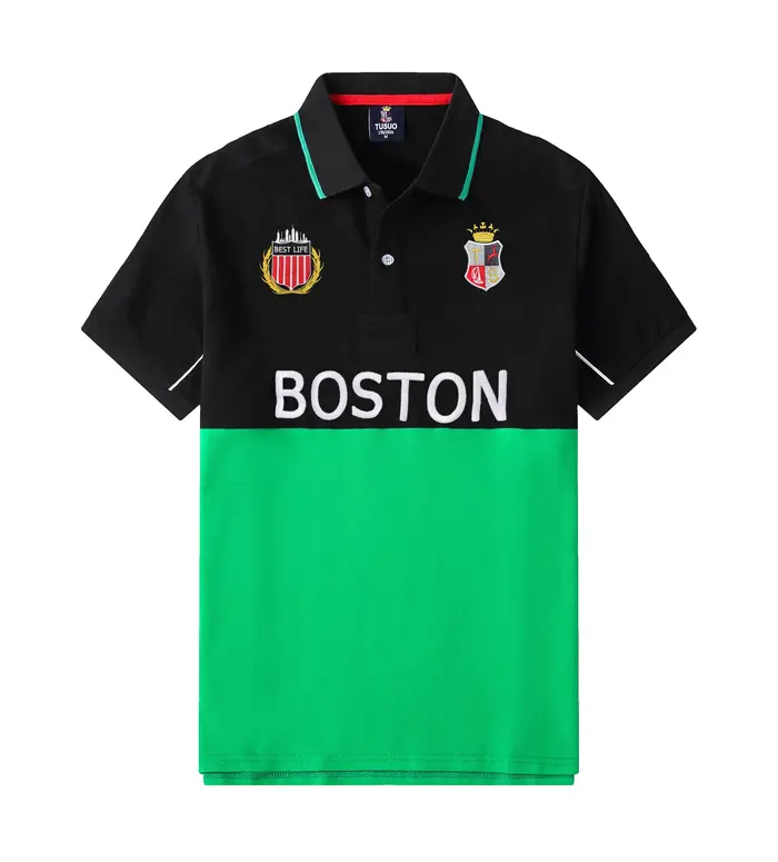 Polo homme classique suisse populaire 100% coton broderie manches courtes col de sport T-shirt surdimensionné taille américaine XS-7XL
