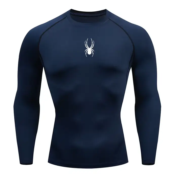 T-shirt de fitness à manches longues pour hommes, T-shirt de compression Dry Fit, vêtements de sport