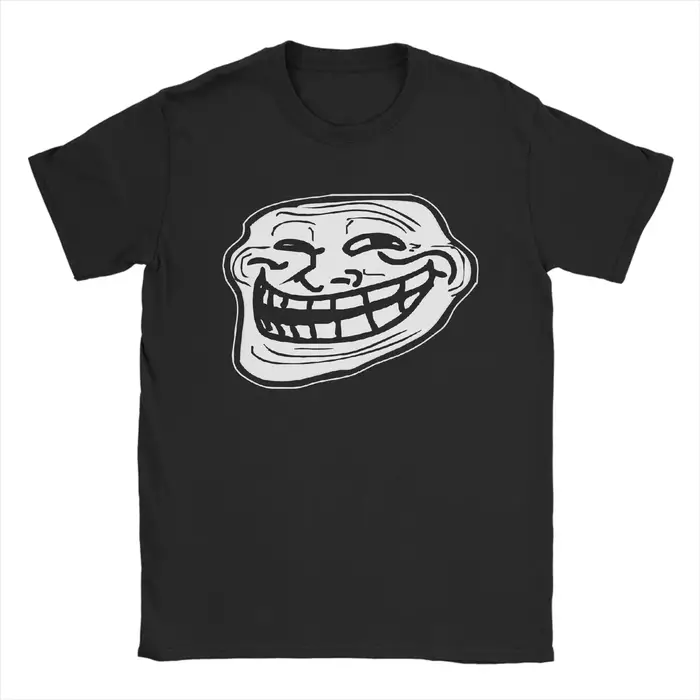 Creative Troll Face Memes T-Shirt drôle pour hommes col rond 100% coton T-Shirt bande dessinée Humor