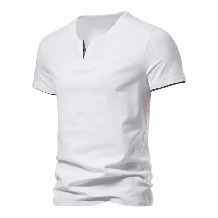 T-shirt Henley à manches courtes pour homme