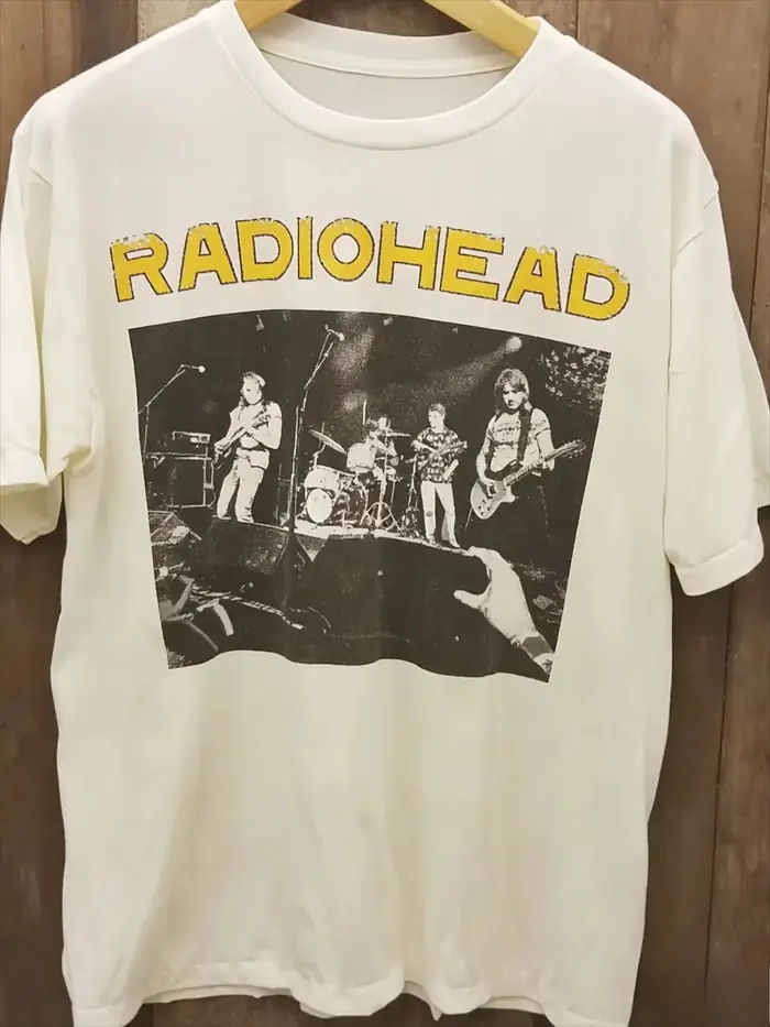 T-shirts Vintage Rares de la Tournée de Concerts de l'Album Kid A des Radiohead - Collection Homme et Femme - Style Hip Hop Streetwear Oversize - Vente Flash