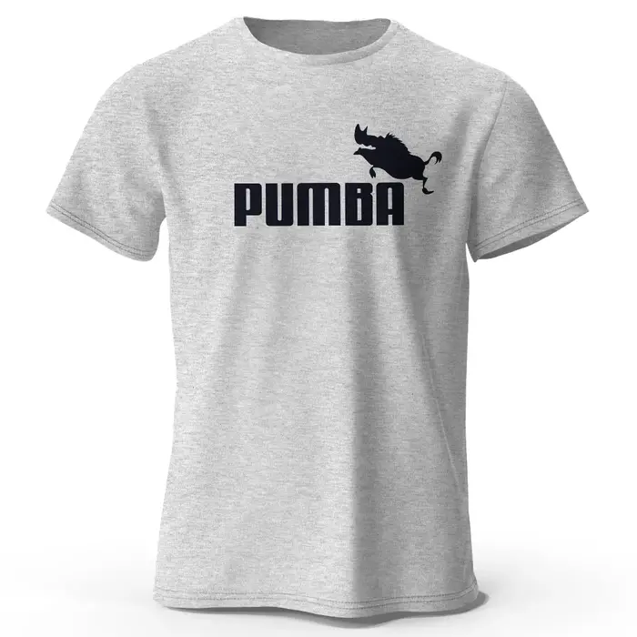T-Shirt imprimé Pumba pour hommes, taille asiatique, 100% coton, surdimensionné, à motifs amusants, 