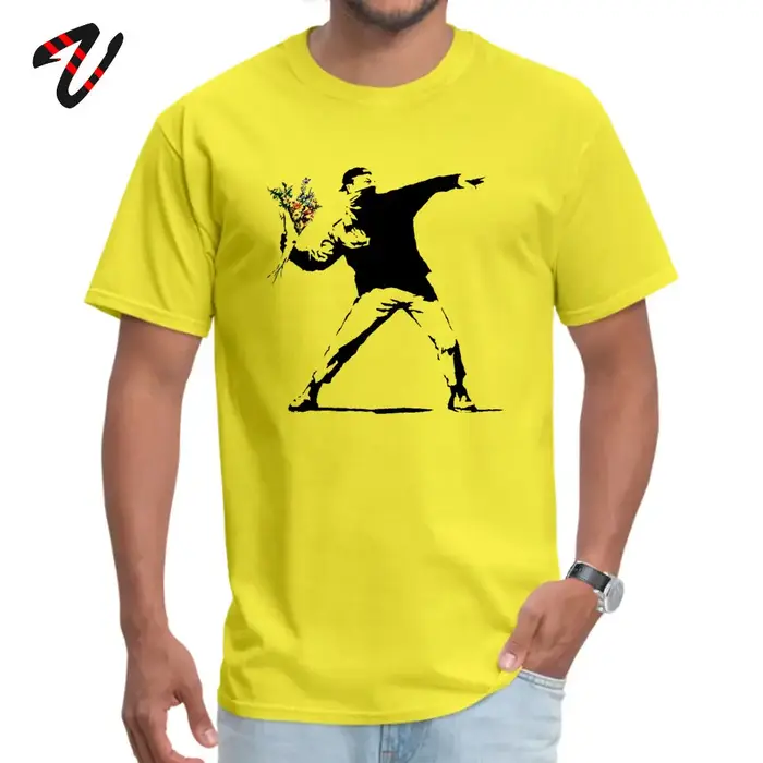 Swag Banksy lanceur de fleurs T-shirts 100% coton tissu hommes t-shirt