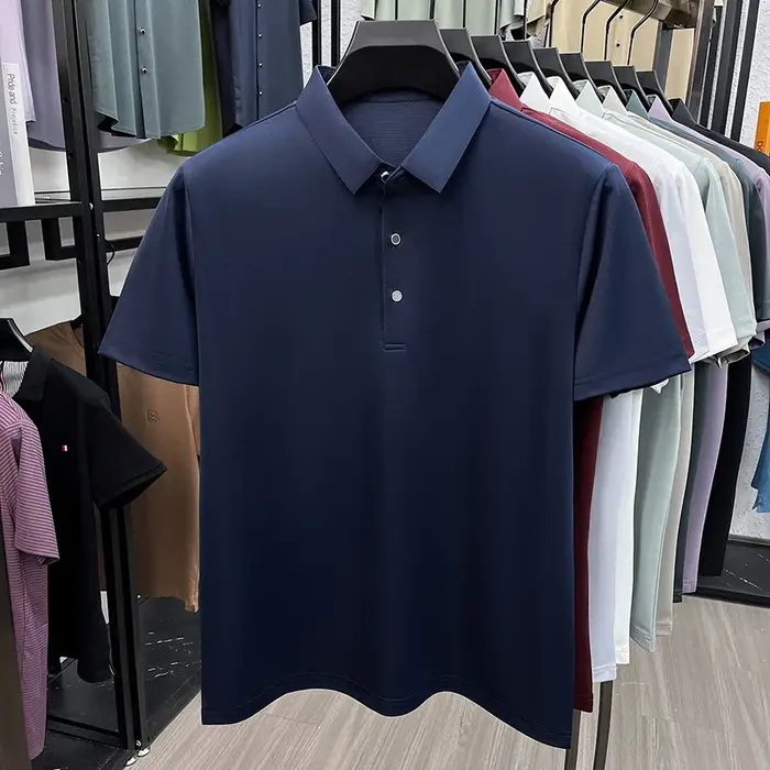 Polo en soie de mûrier pour hommes